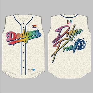 Los Angeles Dodgers Pride Sleeveless Baseball Jersey - White